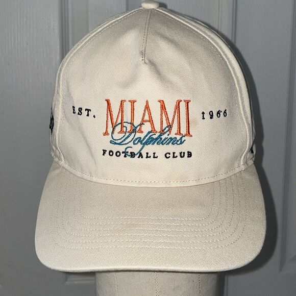 Miami Dolphins Football Club Tan SnapBack Hat 47 Bramd - Picture 1 of 7